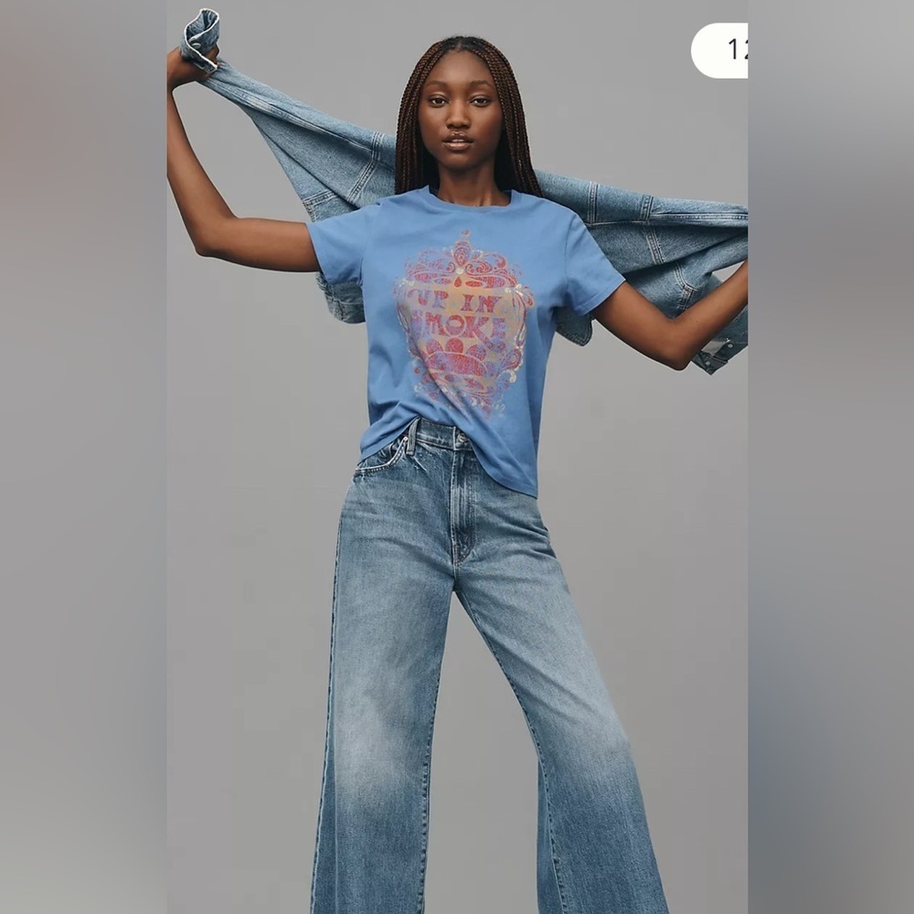 LN MOTHER lil goodie goodie tee top in blue up in smoke S/M